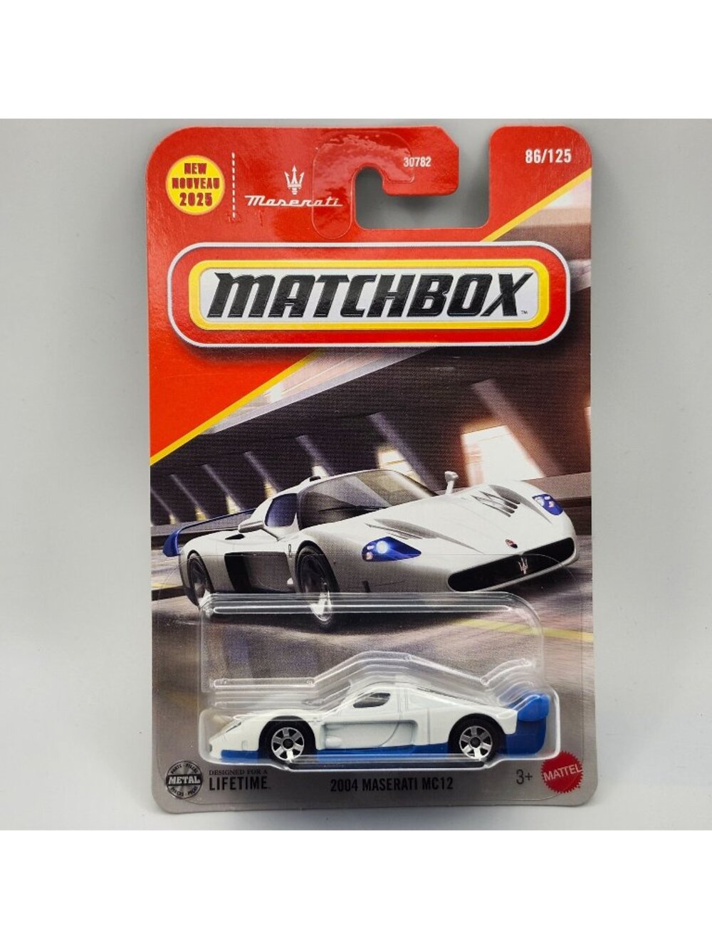 Matchbox 2014 Maserati MC12 White Blue 2025 86/125